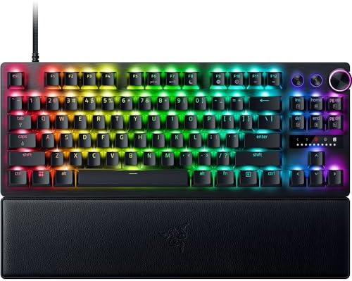 Razer Huntsman V3 Pro TKL Esports Gaming Keyboard: Analog Optical Switches - Razer Snap Tap - Rapid Trigger - Adjustable Actuation - Media Keys & Dial - Doubleshot PBT Keycaps - Wrist Rest - Black