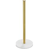 JQK Toilet Paper Storage Stand White Gold, 304 Stainless Steel Tissue Reserve Holder Dispenser for Bathroom, Brushed Gold, TPS180-WG