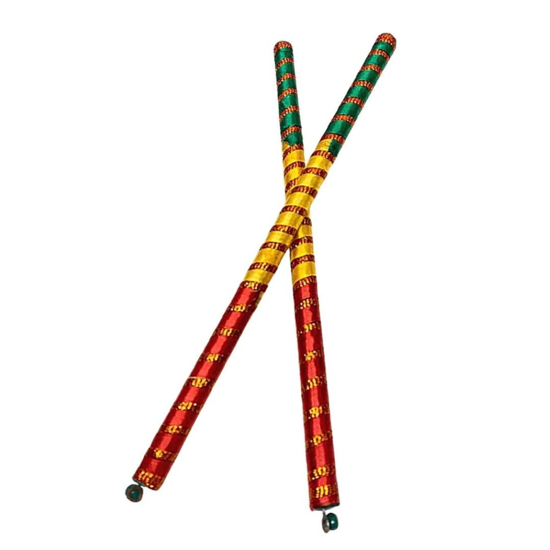 Traditional Wooden Dandiya Sticks for Navratri Garba/Raas Garba/Dance Sticks - 1 Pair