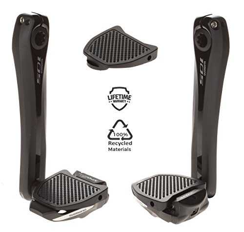 J&L Pedal Plate Platform for Shimano Spd-SL Clipless Road Cleat Adapter (Black)