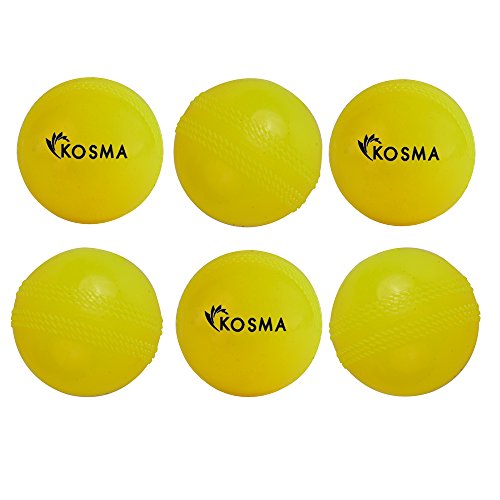 Kosma Set of 6 Wind Ball Cricket Ball | Soft Training Balls | Sports & Outdoors (Yellow) - Thumbnail 4