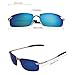 Aoron Polarized Oval Sunglasses with Mirrored Lens (Blue Mirrored)