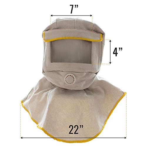 Sandblasting Hood with large viewing screen for anti dusk protection