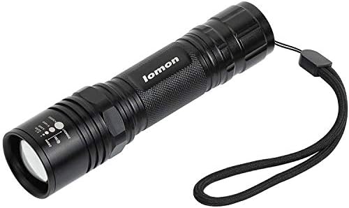 BYZ Ultra Bright Tactical Flashlight, Portable Handheld LED Flashlight, 5 Light Modes, IP55 Water-Resistant, Mini Zoomable Rechargeable Flashlights for indoors and outdoors - Black