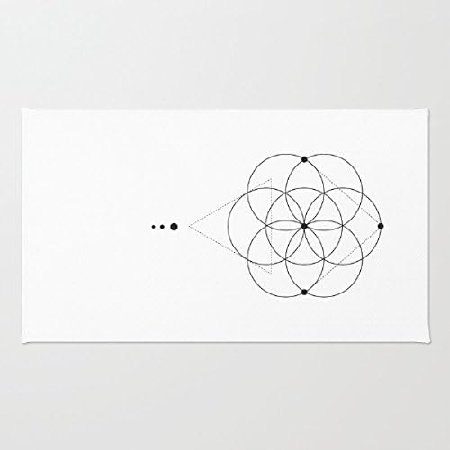 Seed of Life Geometry White Coral Velvet Doormat, Indoor/Outdoor Floor Mat