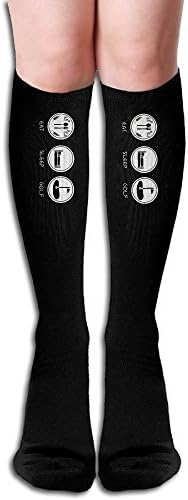 Eat Sleep Golf Ladys Long High Boots Socks