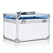AZDENT Combination Lock Box for Medication Compartments Medicine Storage Box First Aid Box Blue