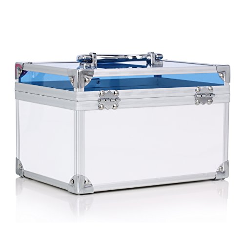 Ollieroo Combination Lock Box for Medication Compartments Medicine Storage Box First Aid Box Blue