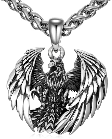 Meilord Eagle Necklace for Men Titanium Stainless Steel Vintage
