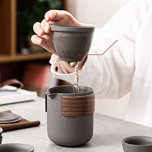 Tragbare Teeservice Porzellan Japanische kleine Teekanne Reise Tea Pot Chinesische Tee Set Mit 1 Topf Und 4 Tassen, Kleine Teeset für Teeliebhaber EIN Sehr Schönes Geschenk – Bild 7