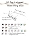Thunaraz 20Pcs Surgical Steel L Shaped Nose Ring Stud 20G CZ Nose Piercing Jewelry