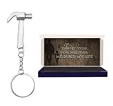 Gifts for Dad Men Thank You Helping Me Build My Life, Fathers Day Gifts&Birthday Gifts- Hammer Keychain Gifts from Daughter Son