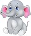 Wallmonkeys Cute Baby Elephant Cartoon Wall Decal Peel and Stick Graphic (12 in H x 10 in W) WM68830