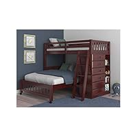 Discovery World Furniture Twin Over Full Loft Bed in Merlot Finish