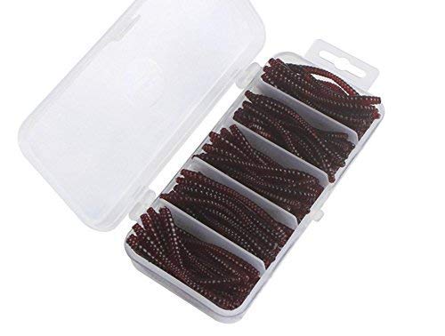 Fishing Soft Lure Earthworm Bait Lifelike Fake Earthworm Grub Worm Soft Fishing Lure Baits,Red,6cm 100pcs/Box