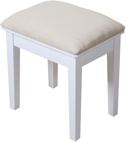 Amazon Com Organizedlife Vanity Stool Wood Dressing Padded Chair Makeup Piano Seat Make Up Bench For Dressing White Kitchen Dining