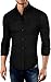Grin&Bear Slim Fit Men's Stretch Fabric Shirt Dress Shirt, Long Sleeve, Black, XXL, SH500