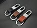 ChuangYi Gift Clip on Belt Loops Pants Buckle leather Polished Sliver Keyring Keychain Car Key Chain Ring Key Black