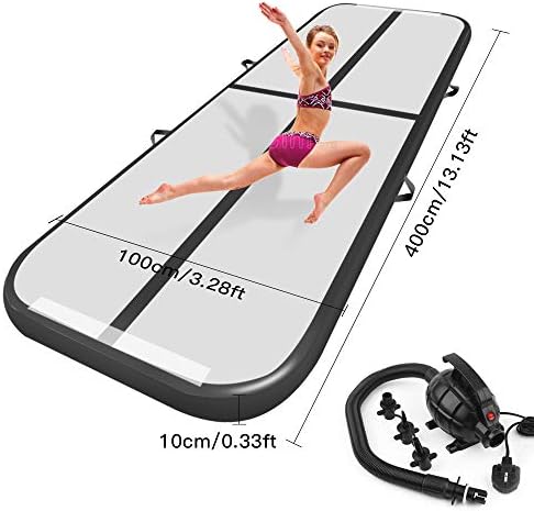 9.84ft/13.12ft/16.4ft Air Track,Tumbling Mat Inflatable Gymnastics Airtrack Floor Mats for Home use Cheer Training Tumbling Cheerleading Beach Park Water