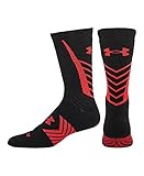 Under Armour Men's Undeniable All Sport Crew Socks (1 Pair), Black/Red, Large