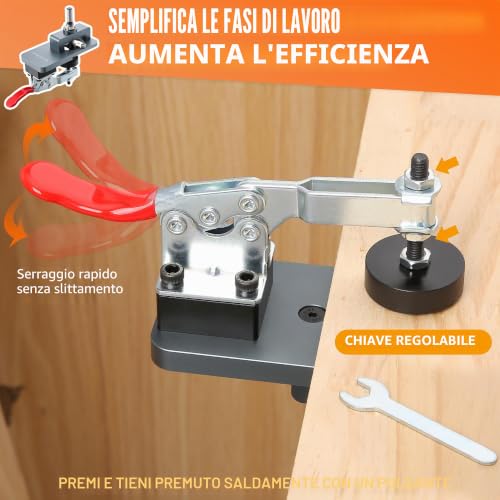 35MM Metal Hidden Hinge Temple with Quick Clamp, Accurate Locator Guide for Hole Punching, Professional Woodworking Tool for Hinge Mounting
