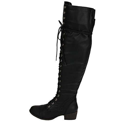 Breckelles Women's Alabama12 Knee High Riding Boots (7.5, Black) Buy