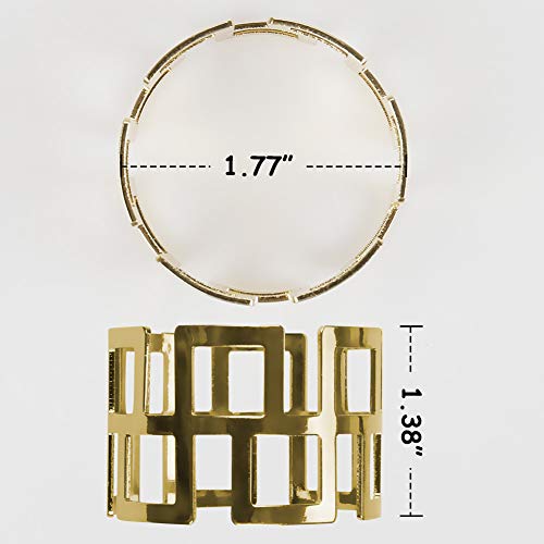 LogHog Napkin Rings Set of 12 -Golden Napkins Holder Rings,Ideal Table Decoration fo Wedding Banquet Daily Dinner Party Decor Favor(Hollow-Out Style 2)