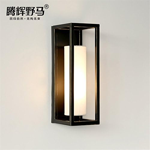 FIONADAN Teng-Hui Mustang American Linen Wall Lights New Chinese Modern Minimalist Hotel Living Room Transit Corridor Square Lamps [Energy Class A+++]