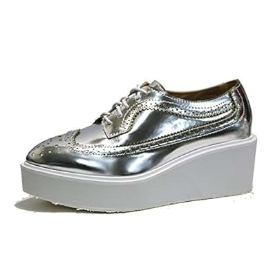 silver platform sneakers womens