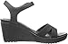 crocs Women's Leigh II Ankle Strap Wedge, Black/Black, 9 M US