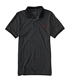 Aeropostale Men's A87 Solid Jersey Polo Shirt M Black