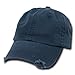 Navy Blue Vintage Distressed Polo Style Unstructured Low-Profile Baseball Cap Hat