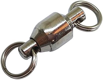 unclesportinfof 25/50pcs Ball Bearing Swivel Fishing Stainless Split Ring Fish Hooks Connectors for Saltwater 7LB-121LB
