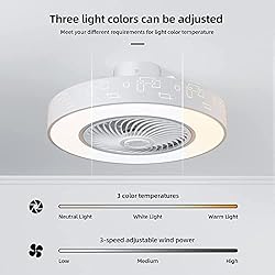 VPchoice Low Profile Ceiling Fan with Light Modern