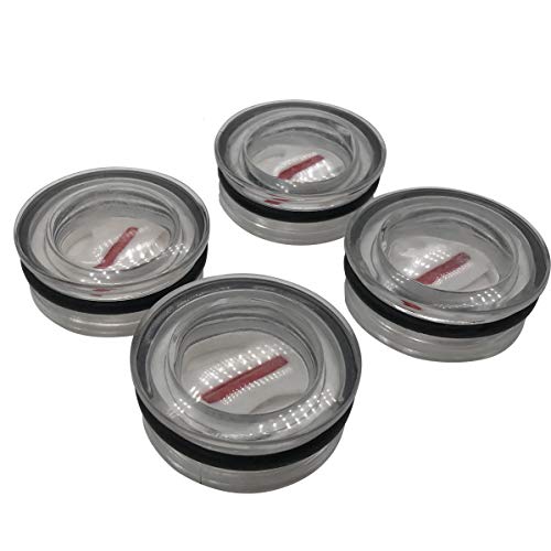 NGe 38mm(1-1/2") Thread Oil Sight Glass, Air Compressor Fittings Plastic Liquid Level Sight Glass 4Pcs