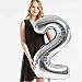 40inch Silver Foil 21 Helium Jumbo Digital Number Balloons, 21st Birthday Decoration for Girls or Boys, 21 Year Old Birthday Party Supplies (Number