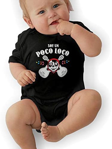 Eowlte Coco Poco Loco Baby Girls Boys Short-Sleeve Bodysuit Black