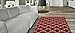 Indoor Doormat Rubber Backed, 18 X 30 inch, Trellis Carmine Red, Non Slip, Kitchen Rugs and Mats