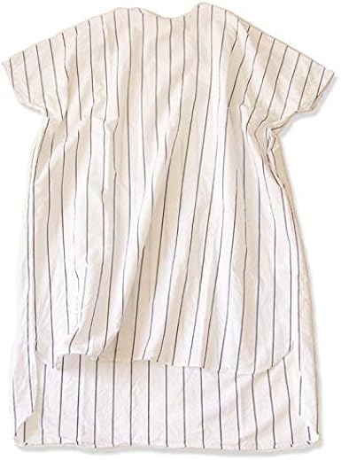 Amazon Co Jp イチ Ichi ワンピース ワイド レディース ロングワンピース ゆったり ドロップショルダー コットンリネン ストライプ 無地 後ろが長い ロングテール ナチュラル 春 夏 春夏 人気 おしゃれ 服 大人カジュアル フリーサイズ ホワイトストライプ C 服