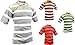 Enimay Men's Striped Polo Collared Casual Short Sleeve Dress Shirt