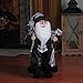 Northlight Standing Santa Claus in Silver and Black with Gifts Christmas Figure, 16