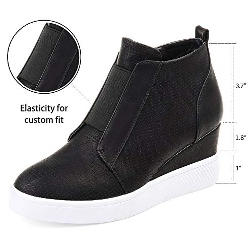 Athlefit Women's Wedge Sneakers Hidden Heel Platform Wedge Booties