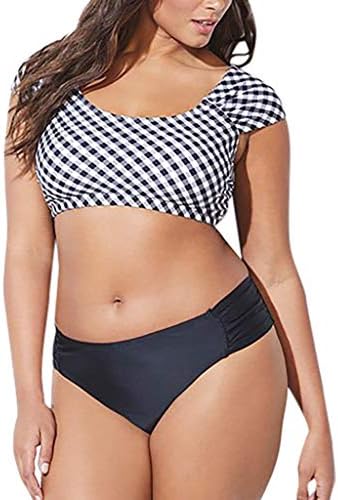 GUTTEAR Plus Size Women One-Piece Bandage Push-Up Padded Bikini Bra Swimsuit Beachwear