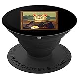 Funny Meowna Mona Lisa Art Cat Parody PopSockets Grip and Stand for Phones and Tablets
