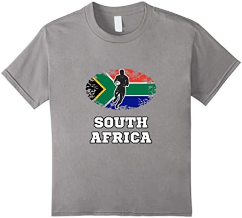 Kids Distressed South Africa Springboks Rugby Pride T Shirt 12 Slate