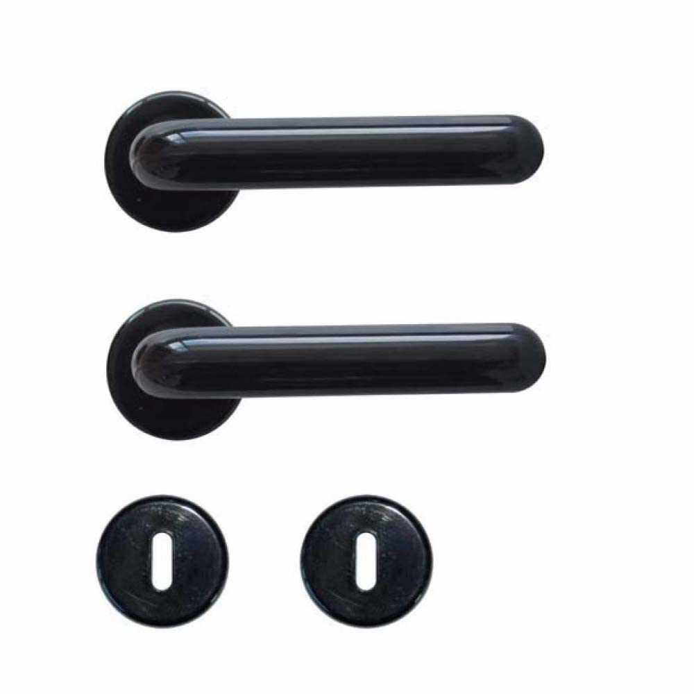 bricoleva.it Internal Door Handles Available in Multiple Variants Sold in Set - Round Handle for Doors (Round, Black)