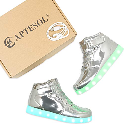 قیمت و خرید Aptesol Kids Youth Led Light Up Sneakers Unisex Boys Girls High Tops Cool Flashing Shoes For Toddler Littler Kid Big Kid ایگرد