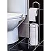 Tatkraft Grace Toilet Paper Holder Freestanding Bathroom Toilet Tissue Paper Roll Storage Holder Stand, Chrome Finish
