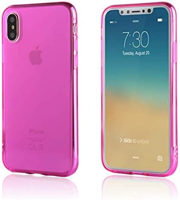 NYCPrimeTech iPhone Xs & X Case/Slim & Soft Transparent Hot Pink Cover for iPhone Xs (2018) and X (2017) /Soft Flexible & Stylish Colors Compatible with All 5.8 inch X/XS Models (5.8", Hot Pink)