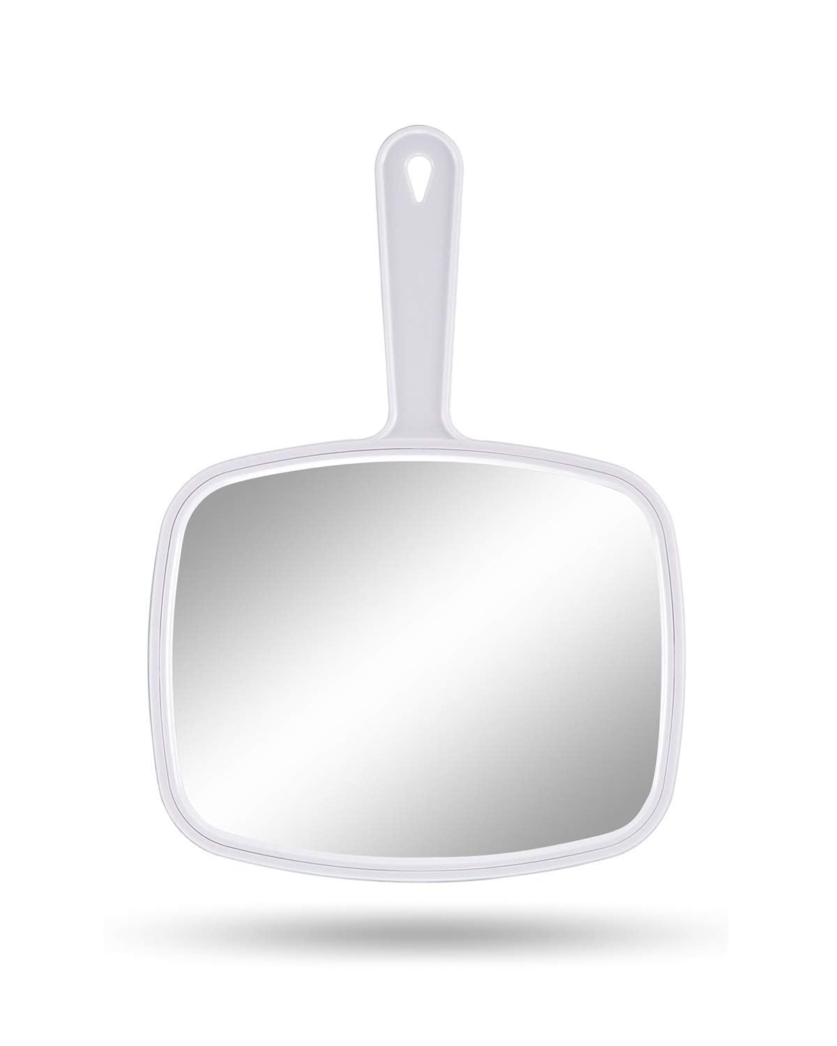 Photo 1 of Gladmart Hand Mirror Salon Barber Hairdressing Handheld Mirror with Handle (Square White 7.4 x 10.3 inches)